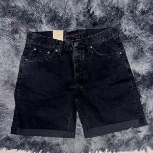 Nudie Jeans Black Jean Shorts Classic Fit